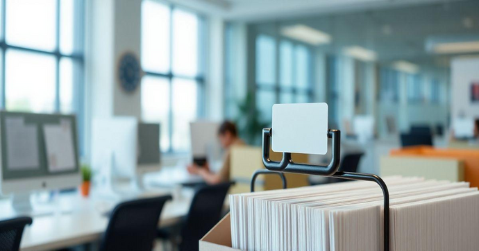 Porta Etiqueta em L: Organização Prática e Eficiente